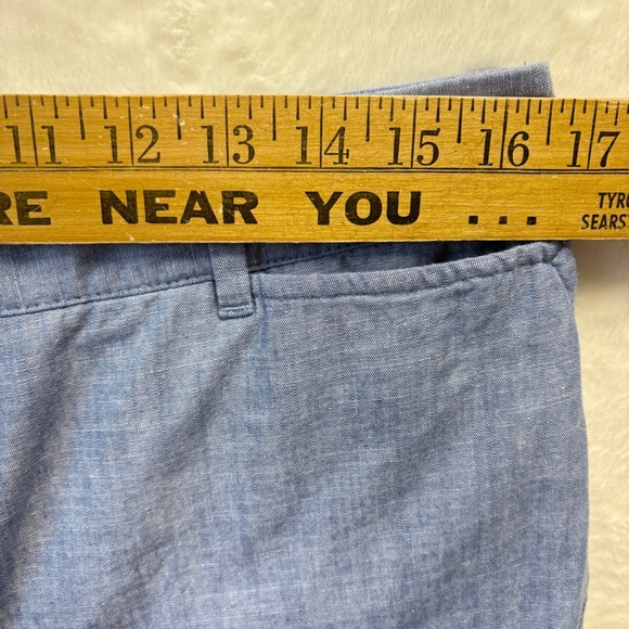 Talbots Pants Women Sz 10 Curvy‎ Blue Chambray The Perfect Crop Career Cropped - Picture 3 of 11